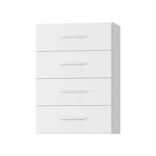 LUXEYARD 19.5" Wide 4 Drawer Tower Modular Closet System, Closet Storage Organizer with 4 Drawers, White