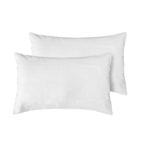 LARA MORADA - Set Da 1 Coppia Sotto Federe Cuscino Letto, Copriguanciale, Linea Sanitaria, Antiacaro, Con Zip 2 Federe, 50x80cm, Bianco