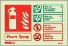 Photoluminescent Foam Fire Extinguisher Safety Sign