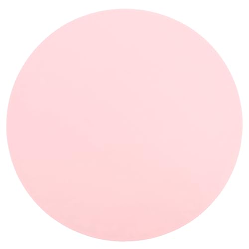 Yardwe Silicone Pet Placemat Round Pink Cat Food Mat Leak Waterproof Heat Insulated for Dogs Cats