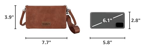 Image of Wrangler Wristlet Wallets for women Crossbody Wallet Small Purse RFID Blocking Bifold Clutch Credit Card Holder Purse with Crossbody Strap