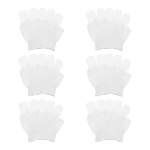 VALICLUD 6 Pares Calcetines de Cinco Dedos para Mujer, Blancos, con Almohadillas Antideslizantes, Elásticos Tacón, Ideales para Yoga, Fitness y Uso Diario