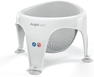Angelcare ergonomiczny pierścień kąpielowy do dużej wanny lub prysznica, jasnoszary, przyjemnie miękki