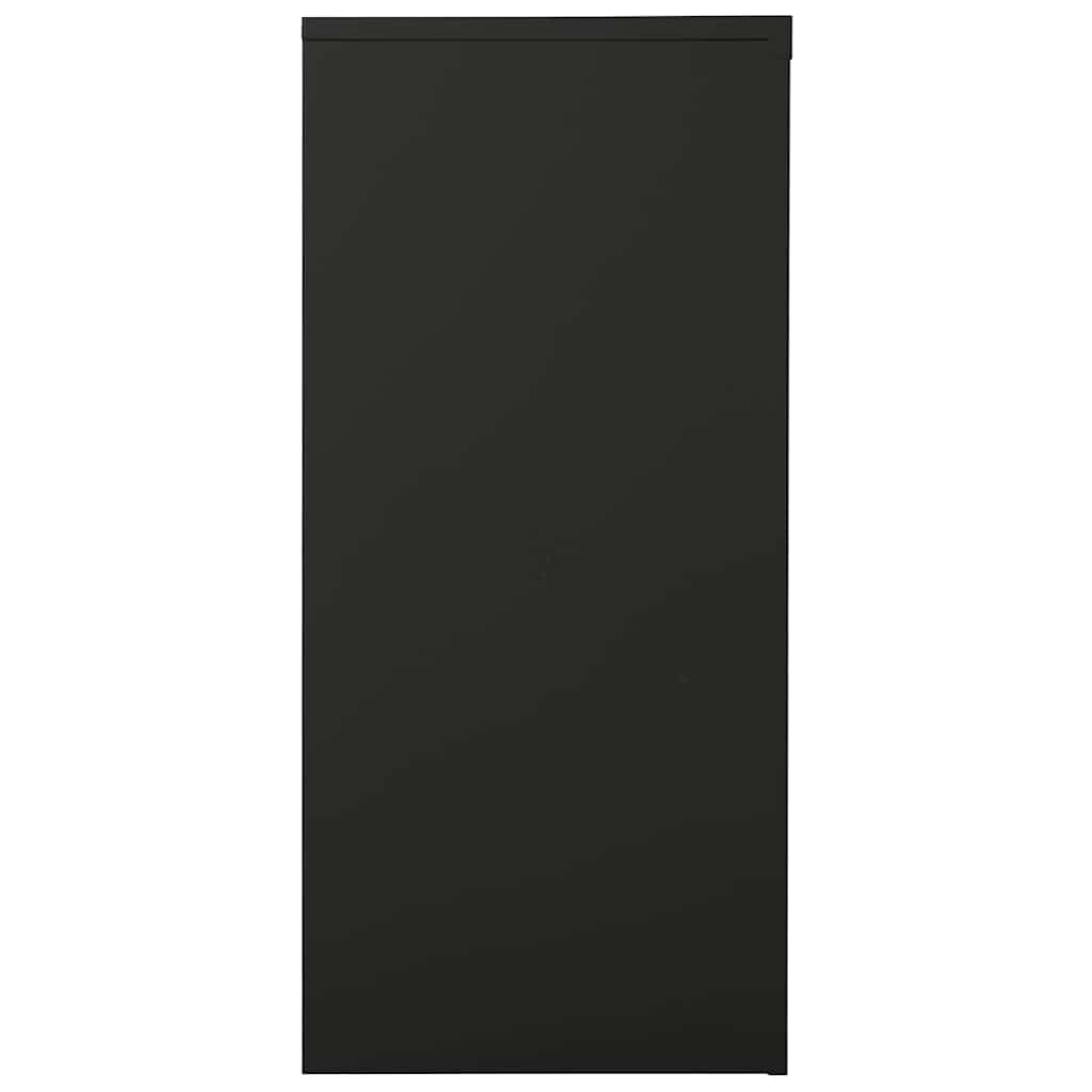 Szafa z drzwiami przesuwnymi, antracytowa, stalowa, 90 x 40 x 90 cm, z zamkiem i 2 wkładanymi półkami do biura, gospodarstwa domowego, warsztatu, zamykana, zajmuje mało miejsca, wytrzymała