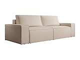 Vente-unique - Sofa 4-Sitzer - Mit Schlaffunktion - Strukturstoff - Beige - Amelia