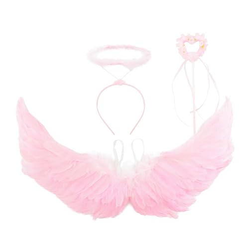 Set Disfraz de Ángel Alas Plumas 26x14 Pulgadas Nishine
