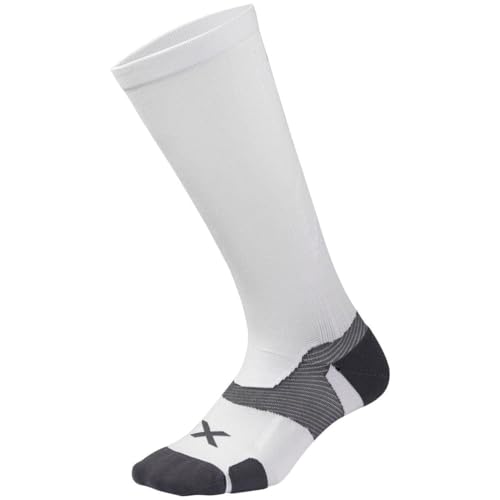 2XU Unisex Vectr Cushion Full Length Sock White/Grey M1