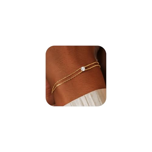 SLOONG Gold Bracelets for Women Trendy, 14K Real Gold Plated ...
