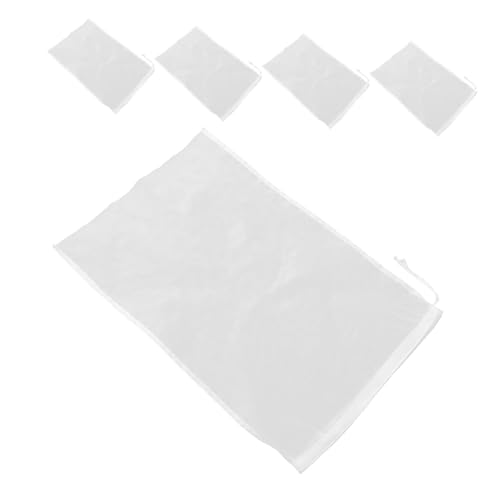 CLISPEED Lot De 5 Sachets Filtrants 30x45 Cm à Mailles Fines En Mousseline Réutilisables Pour Lait Végétal, Jus De Fruits Et Vin – Passoire Alimentaire Multifonction Cuisine Et Préparation Maison