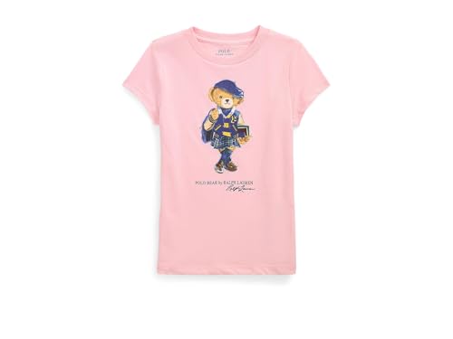 Polo Ralph Lauren Girls Polo Bear Cotton Jersey Tee (Toddler/Little Kid), Hint of Pink, 2, Toddler