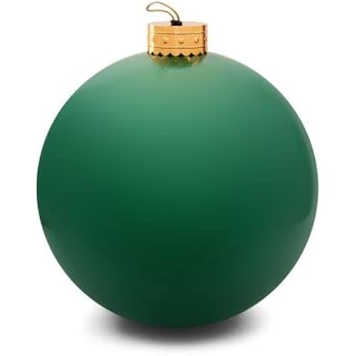 Elf Logic 24” Yardament - Large Inflatable Oversized Christmas Ornament - Outdoor Christmas Decoration - Use as Festive Christmas Yard Decoration (Green)