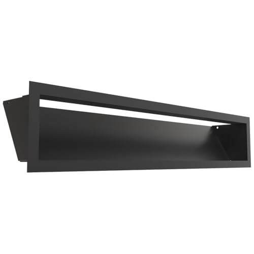 Grille de ventilation Kratki LUFT 12x60 cm noire pour habillage de cheminée