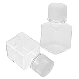 DECOMELODY 2pcs Plastic Serum Bottles Graduation Laboratory Reagent Vials for Precise Measurement and Secure Sealing for Medical and Industrial Use