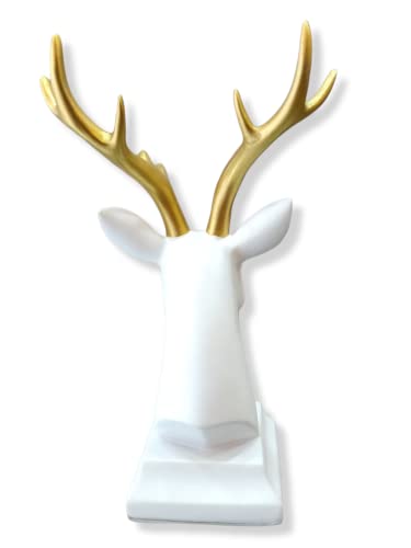 Image of AUGEN Polyresin White Deer Idol Statue Showpiece for Home Decor Decoration and Gifting (1 Piece,9830B)