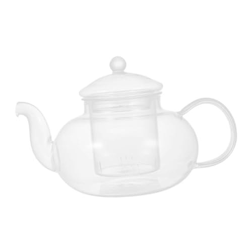 BESTYASH Transparent Glass Tea Pot With Reusable Infuser High Borosilicate Teapot For Loose Leaf Tea Heat Resistant For Stovetop Use