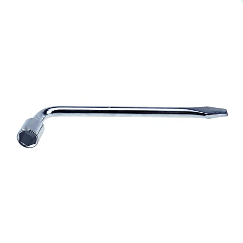 Image of Semetall 21mm Car Spare Tire Lug Wrench with L Type Hexagon Slotted End Socket Repair Tool