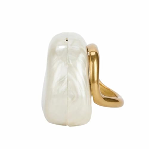 Image of Women Acrylic Clutch Box Metal Handle Evening Bag Trendy Ladies Shoulder Crossbody Purse for Wedding Party Causal