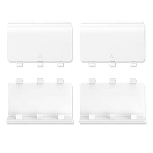 Kelifang Replacement Battery Cover Door Compatible With Xbox One, One S, One X Controller, Battery Back Shell Repair Part Compatible With Xbox Wireless Controller (4 Pack, White) #TOP7