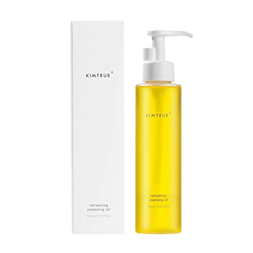 Kimtrue Cleansing Oil,Mekeup Remover, Oil-Based Facial Cleanser Gentle Makeup Removal,Deep Cleansing of Pores, Nourishing the skin,Refreshing Fragrance Free-5.07 Fl OZ