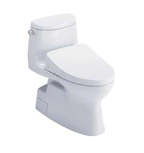 TOTO® Carlyle® II One-Piece Elongated 1.28 GPF WASHLET®+ and Auto Flush Ready Toilet with CEFIONTECT®, Cotton White - CST614CEFGAT40#01