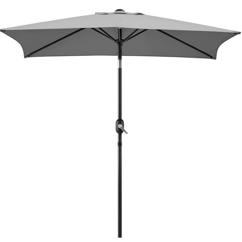 COSTWAY Parasol 258 cm, tuinparasol met zwengel om te openen/sluiten