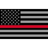 RedLine Flags Subdued Thin 3M Vinyl Reflective Decal, Black, Gray & Red American Flag Sticker Honoring the Courage of Our Firefighters, EMT & Paramedics