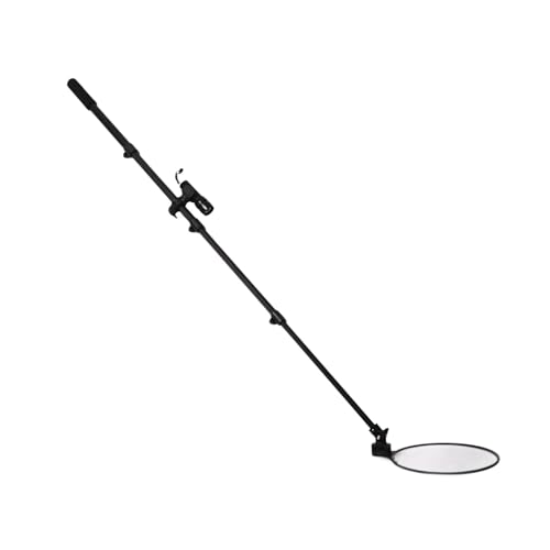 Retractable Telescoping Inspection Mirror with Light, 20cm Mirror, 360° Viewing, Aluminum Alloy Body & Microfiber Storage Bag for Mechanic, Automotive, Plumbing