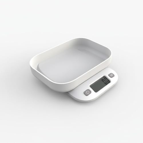 Image of SLO Digital Kitchen Weighing Scale 5kg | 2-in-1 Detachable Bowl & Lid Design | 1g Accuracy | g /ml /oz /lb Units | Tare Function | LCD Display | Slim & Compact | 5 Years Warranty - Model K570 (White)