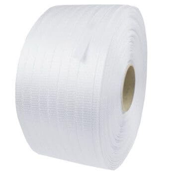 Gewebtes Polyester-Umreifungsband 13 mm x 1100 m – Weiß | 375 kg Reißfestigkeit | Kern 76 mm | Sichere Alternative zu Stahlband