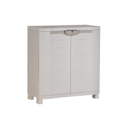 Plastiken M258517 – Meuble Moyen en résine 2 étagères économiseur d'espace 100 x 90 x 45 cm