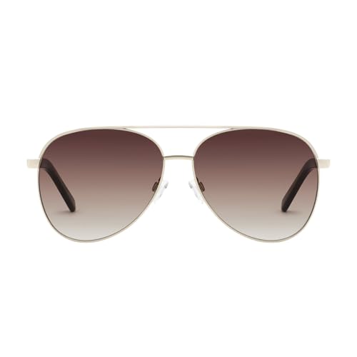 QUAY 35583 60mm GOLD/BROWN Oversize Aviator Sunglasses for Women + BUNDLE with ACCESSORY EYEWEAR KIT