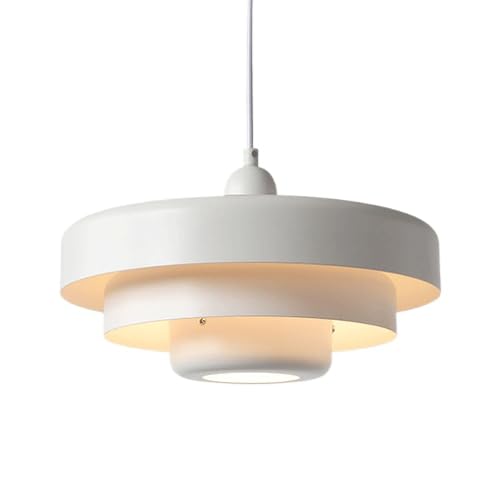 ITETONE Creative Personality Color Metal Pendant Lamp Shade, Nordic Industrial Style Chandelier, Single Head E27 Light Source, Decorative Lighting Fixtures for Living Room and Dining Room