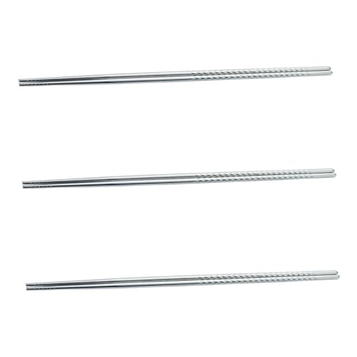 GLEAVI 3組 ステンレス製加長箸 耐熱揚げ箸 膳 深揚げ対応 錆びにくい鏡面仕上げ 調理用食器 設計