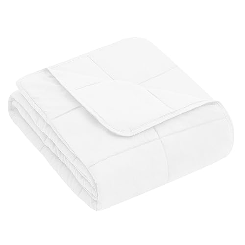 Image of yescool Weighted Blanket (5 lbs, 36 inch x 48 inch, White) Cooling Heavy Blanket, Perfect for 40-60 lbs, Breathable Throw Blanket Gifts with Premium Glass Bead, Machine Washable