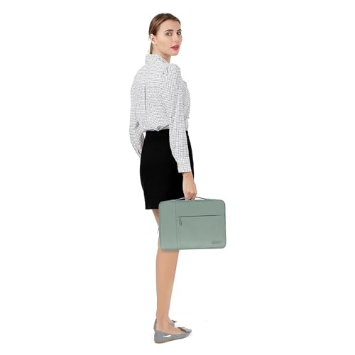 Image of MOSISO Laptop Case 16 inch, 15-15.6 inch Laptop Sleeve with Handle Compatible with MacBook Pro 16 inch, HP, Acer, Dell, Lenovo, ASUS Notebook, Polyester Multifunctional Computer Bag, Antique Green