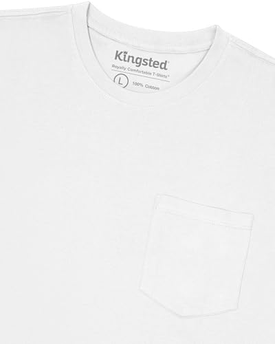 Image of Kingsted Pocket T-Shirts for Men - Super Soft & Comfy 100% Cotton Shirts | Short-Sleeve Crewneck Pocket Tee Shirts - Classic Regular Fit Work Shirt - Built to Last Midweight Cotton T-Shirts for Men