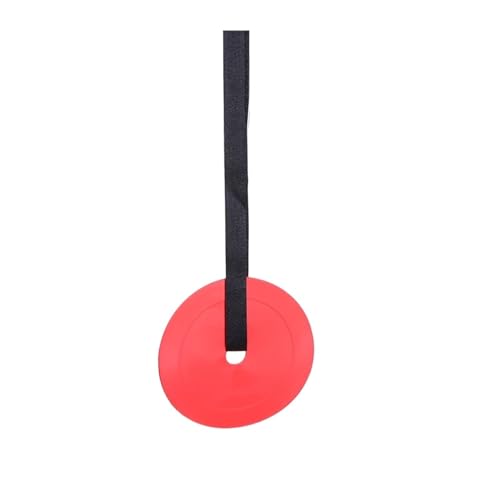 Dnyucen 10 Pcs TPR Soccer Goal Target Training Discs Adjustable Flat Spot Markers to Improve Football Shooting Accuracy for Practice(Red)