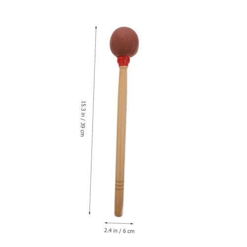 Baqueta para bombo de marcha, cabeza de fieltro suave y mango resistente, color café miniatura 2