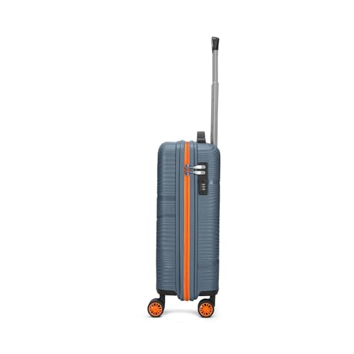Image of Skybags Swirl Cabin Trolley Bag 56cm | Small Hard Luggage | 8 Wheels Suitcase for Travel | 3-Digit Combination Lock with Anti-Theft Zipper | Polypropylene | 3 Years Warranty - Unisex (Blue)