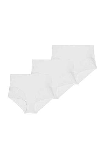 Marks & Spencer Pack de 3 Braguitas Altas Body Soft™ Blanco Mujeres UK 24 (EU 52)
