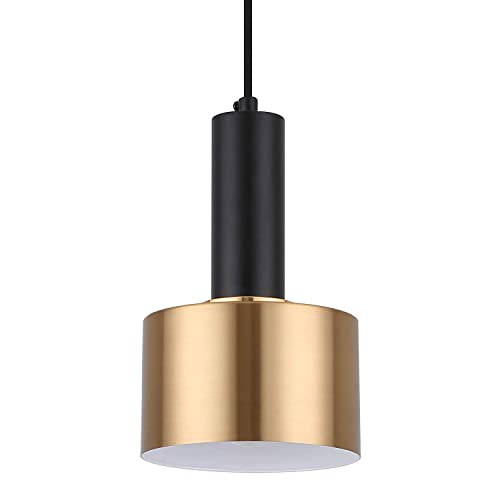 Modern Mini Pendant Light with 4W LED Bulb, One-Light Adjustable Metal Pendant Lighting Fixture for Kitchen Island Cafe Bar, Gold and Black Modern Mini Pendant Light with 4W LED Bulb, One-Light Adjustable Metal Pendant Lighting Fixture for Kitchen Island Cafe Bar, Gold and Black