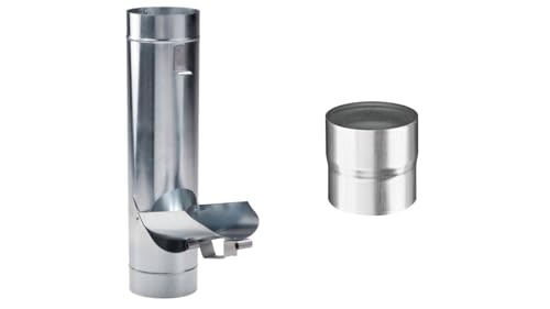 Sanitärshop Baustoffe & Sanitär Regenrohrklappe 87mm Titanzink Wasserklappe - inkl. Steckmuffe zum mühelosen Einbau