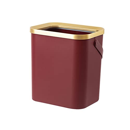 Caneca de Basura Dorada Plástica con Tapa 30 cm