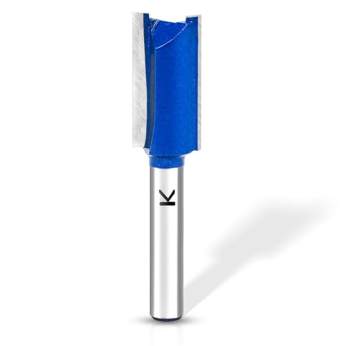 Image of Straight Cut Router Bit with 1 /4 inch Shank,1 /2 inch Cutting Dia. Carbide Tipped Double Flute Dado Straight Router Bit Set for Woodworking