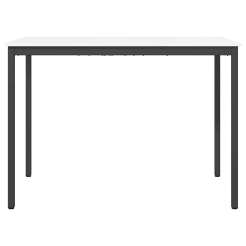 Table de bar blanche en pin massif 150x80x105 cm rectangulaire stable