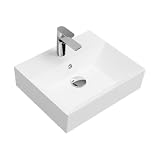Isvea SistemaZ - Lavabo da appoggio quadrato, 50 x 42 cm, colore: Bianco