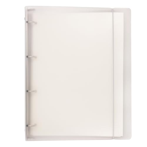 Carpeta A4 de 4 agujeros Zelten blanca con recambio de cuaderno para protectores de hojas