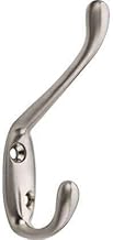 Robe, Hat & Coat Hook - Satin Nickel - Door and Wall Mountable - Single - Fixings Included