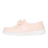 HEYDUDE Wendy Bow Essentials, Womens Shoes, Womens Slip-on Loafers, Comfortable & Light-Weight Pale Pink