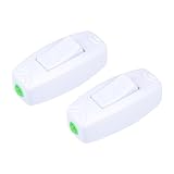 Tool Part for Inline Cord Switch On-Off DPST Lamp Light Switch AC250V 16A White 2Pcs